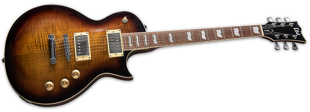 Ltd Ec-256fm Hh Ht Jat - Dark Brown Sunburst - Single-Cut-E-Gitarre - Variation 1