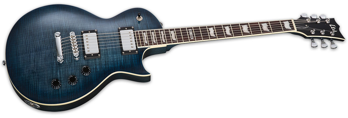 Ltd Ec-256fm Lh Gaucher Hh Ht Jat - Cobalt Blue - E-Gitarre für Linkshänder - Variation 1