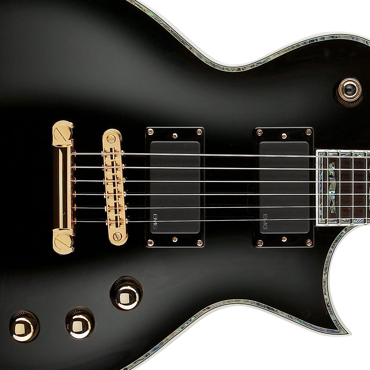 Ltd Ec-1000 Emg Blk - Black - E-Gitarre aus Metall - Variation 1