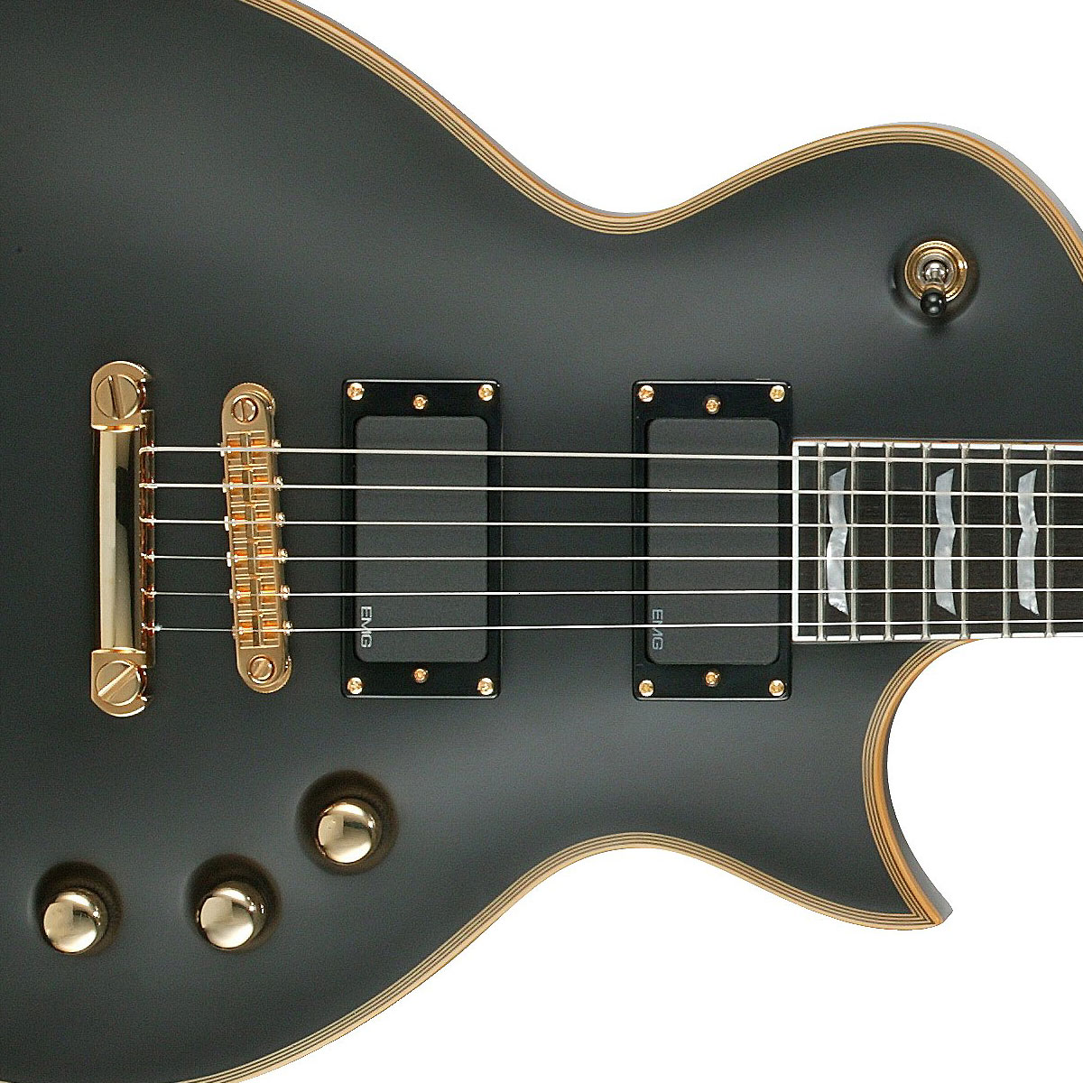 Ltd Ec-1000 Hh Emg Ht Eb - Vintage Black - Single-Cut-E-Gitarre - Variation 1
