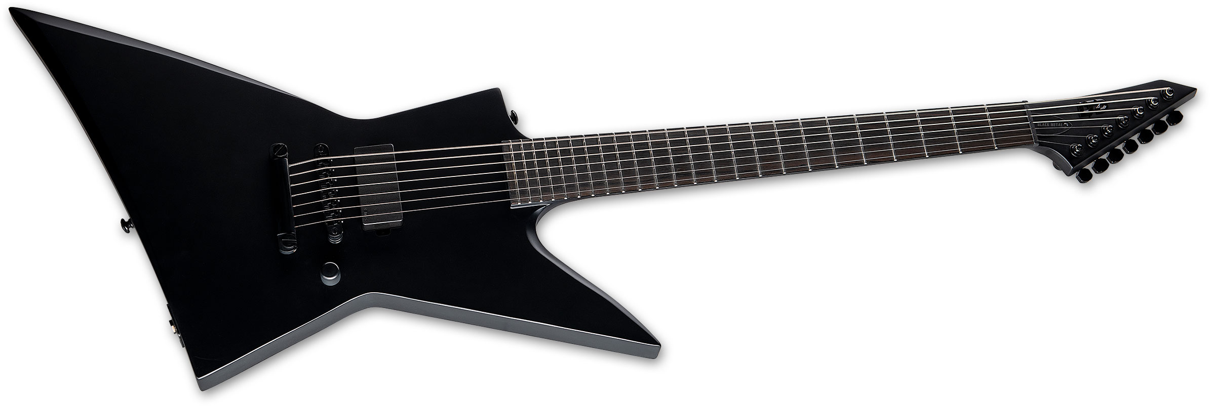 Ltd Ex-7 Baritone Black Metal 1h Emg Ht Eb - Black Satin - 7-saitige E-Gitarre - Variation 1