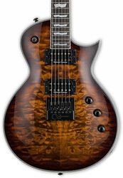 Single-cut-e-gitarre Ltd EC-1000 Evertune - Dark brown sunburst