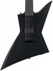 7-saitige e-gitarre Ltd EX-7 Baritone Black Metal - Black satin