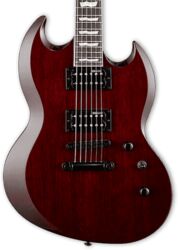 Double cut e-gitarre Ltd Viper-256 - See thru black cherry