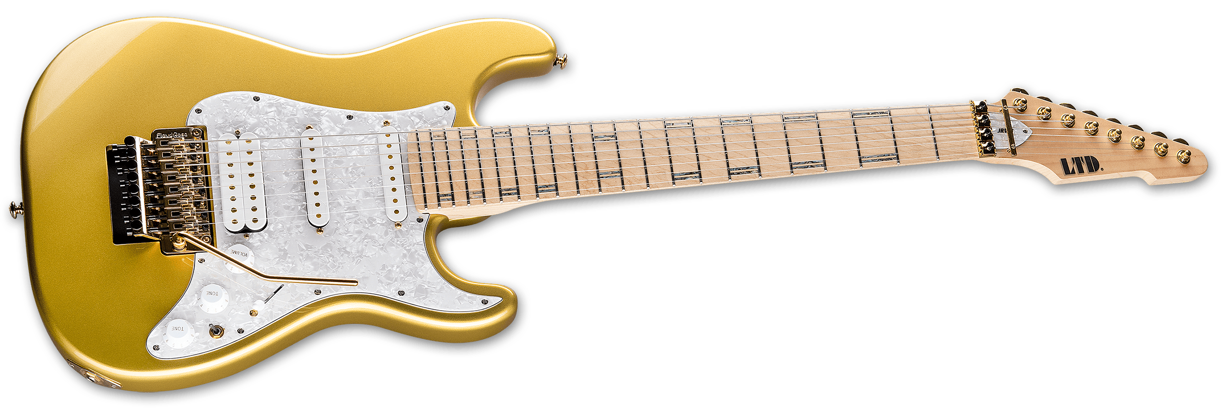 Ltd Jrv8 8-cordes Hss Trem Mn - Metallic Gold - 7-saitige E-Gitarre - Variation 2