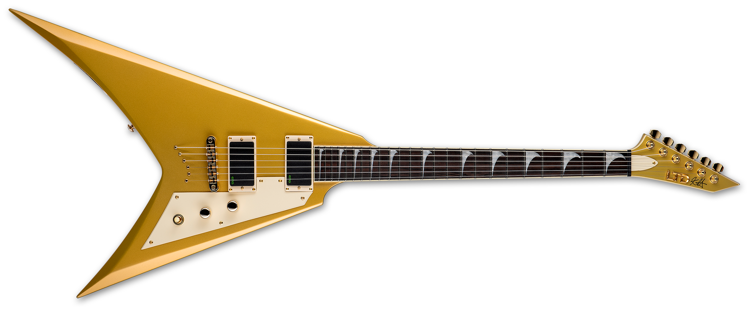 Ltd Kh-v 602 Kirk Hammett Signature Hh Ht Eb - Metallic Gold - E-Gitarre aus Metall - Variation 2