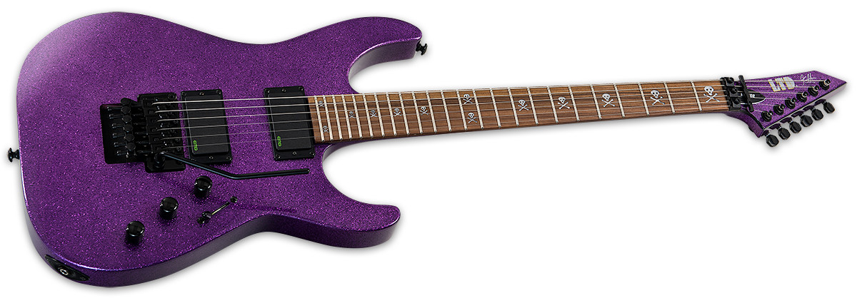 Ltd Kirk Hammett Kh-602 Signature Hh Emg Fr Pf - Purple Sparkle - E-Gitarre in Str-Form - Variation 1
