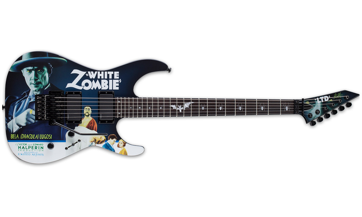 Ltd Kirk Hammett Kh Wz - Black With White Zombie Graphic - E-Gitarre in Str-Form - Variation 1