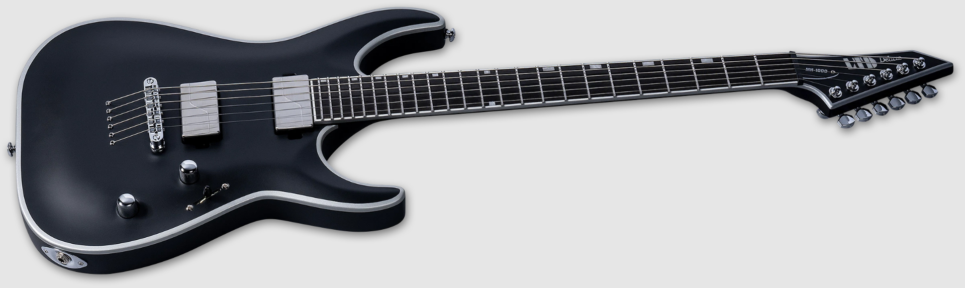 Ltd M-1000nt Bb 2h Fishman Fluence Modern  Ht Eb - Black Satin - E-Gitarre in Str-Form - Variation 2