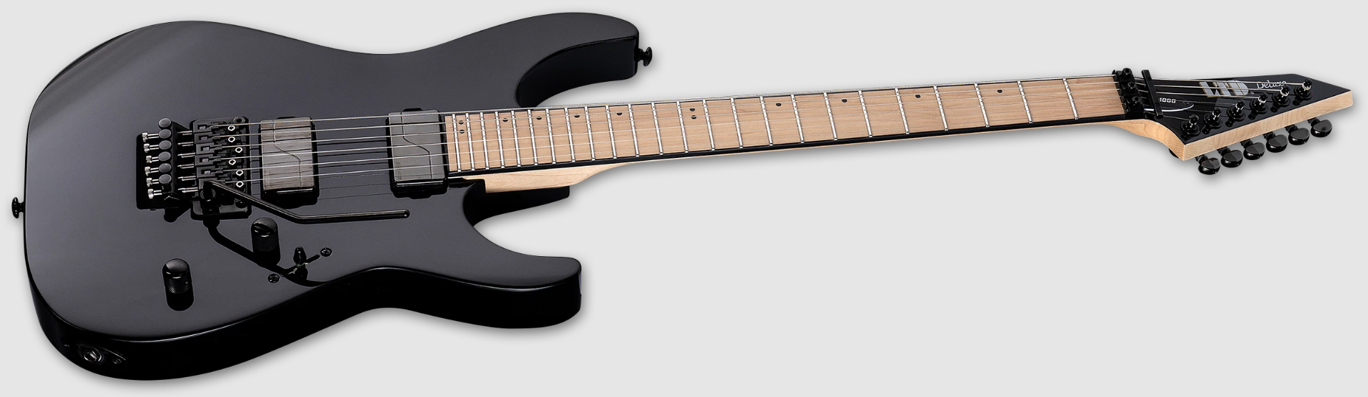 Ltd M1000 Maple 2h Fishman Fluence Modern Fr Mn - Black - E-Gitarre in Str-Form - Variation 2