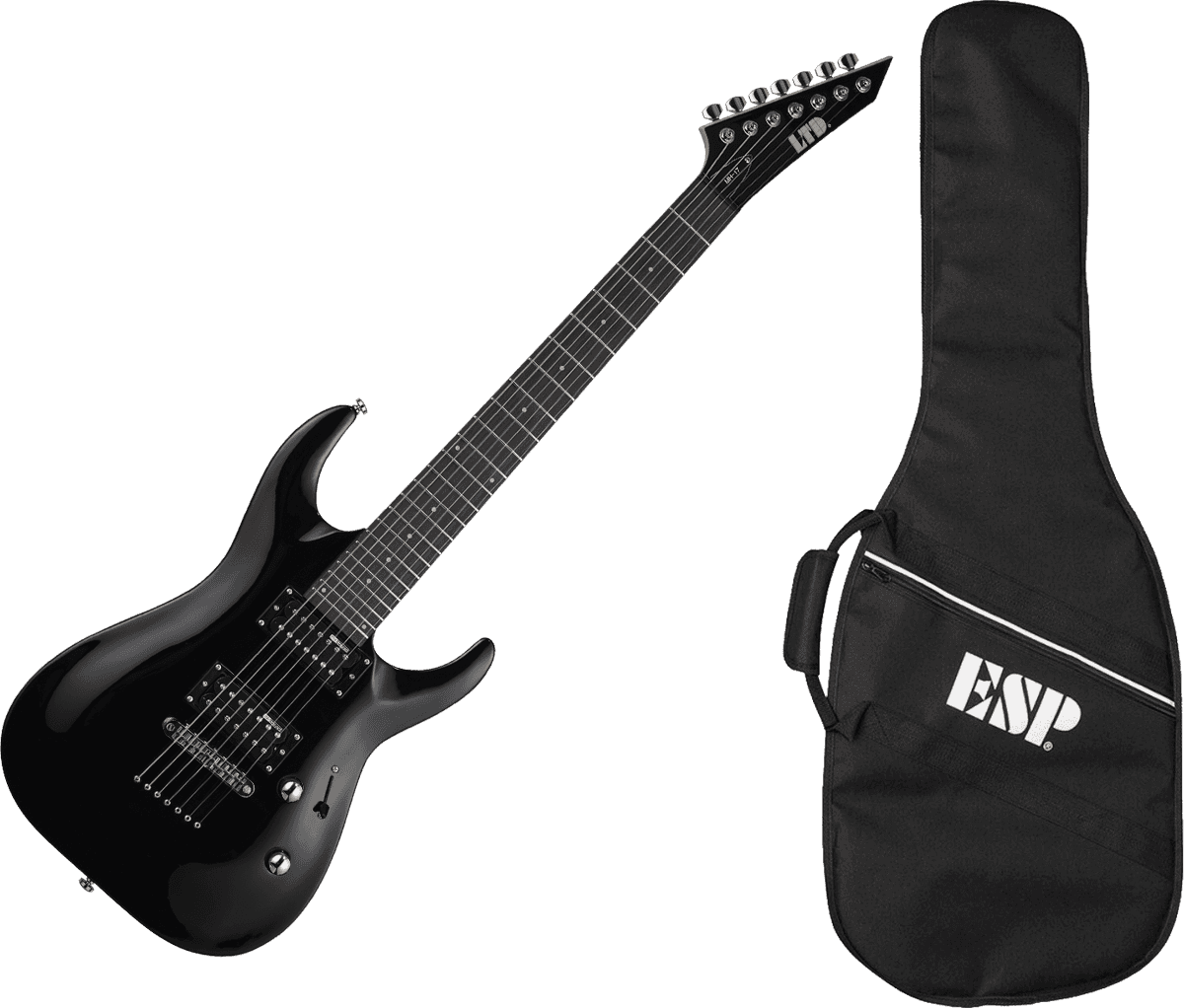 Ltd Mh-17 Kit 7-cordes Hh Ht Jat +housse - Black - 7-saitige E-Gitarre - Variation 2