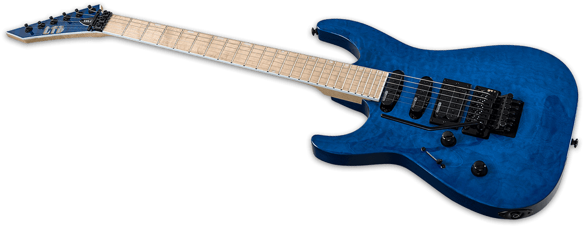 Ltd Mh-203qm Lh Gaucher Hh Ht Mn - See Thru Blue - E-Gitarre für Linkshänder - Variation 1