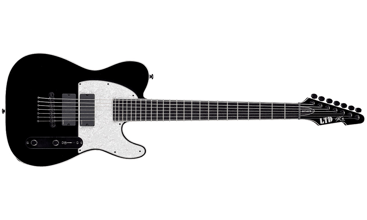 Ltd Sct-607b Baryton Stephen Carpenter - Black - 7-saitige E-Gitarre - Variation 1