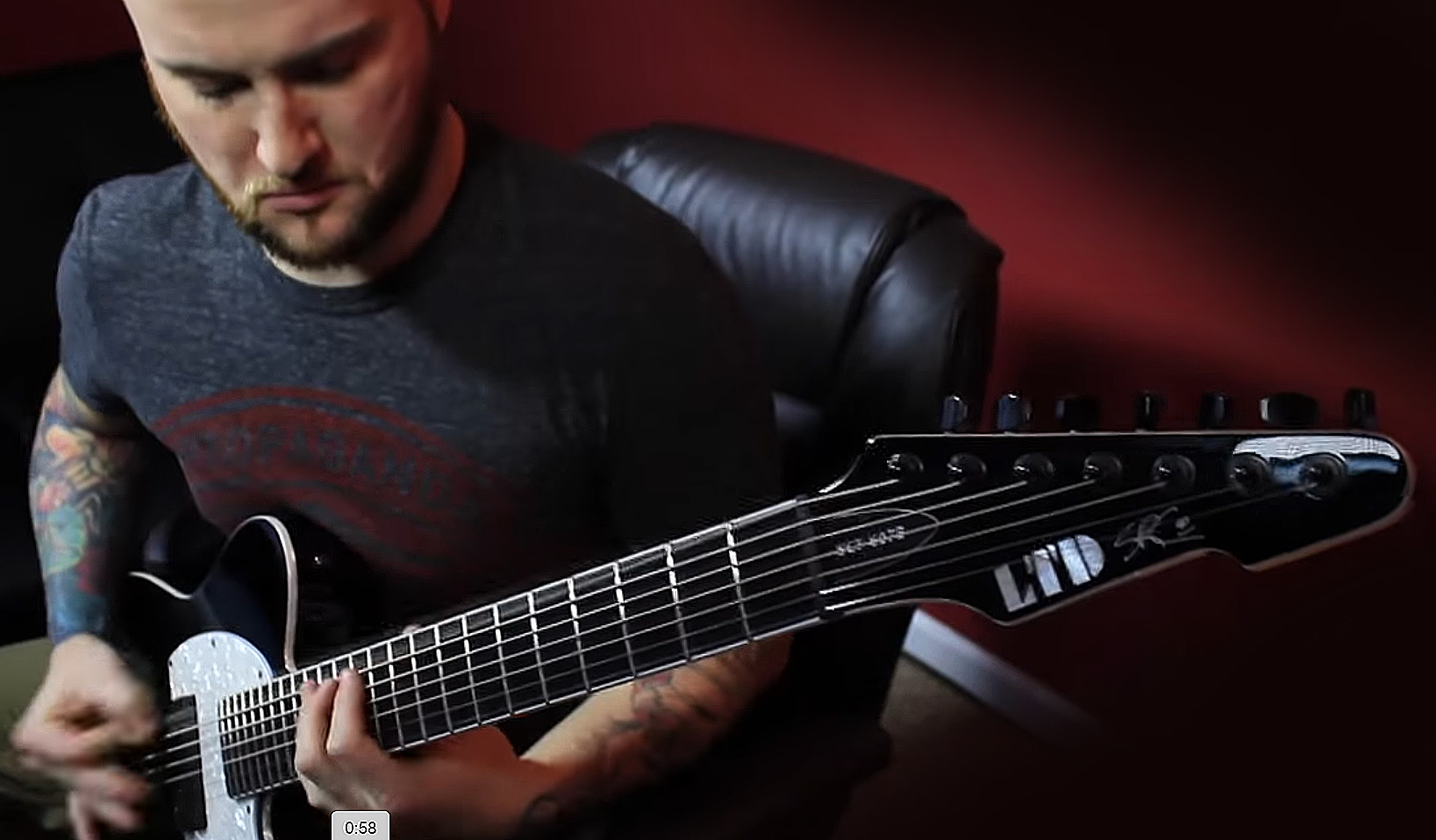 Ltd Sct-607b Baryton Stephen Carpenter - Black - 7-saitige E-Gitarre - Variation 5