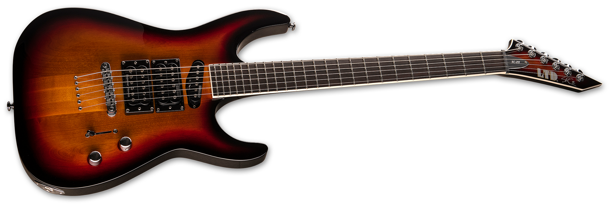 Ltd Stephen Carpenter Sc-20 Signature Hhs Ht Eb - 3-tone Burst - 7-saitige E-Gitarre - Variation 1