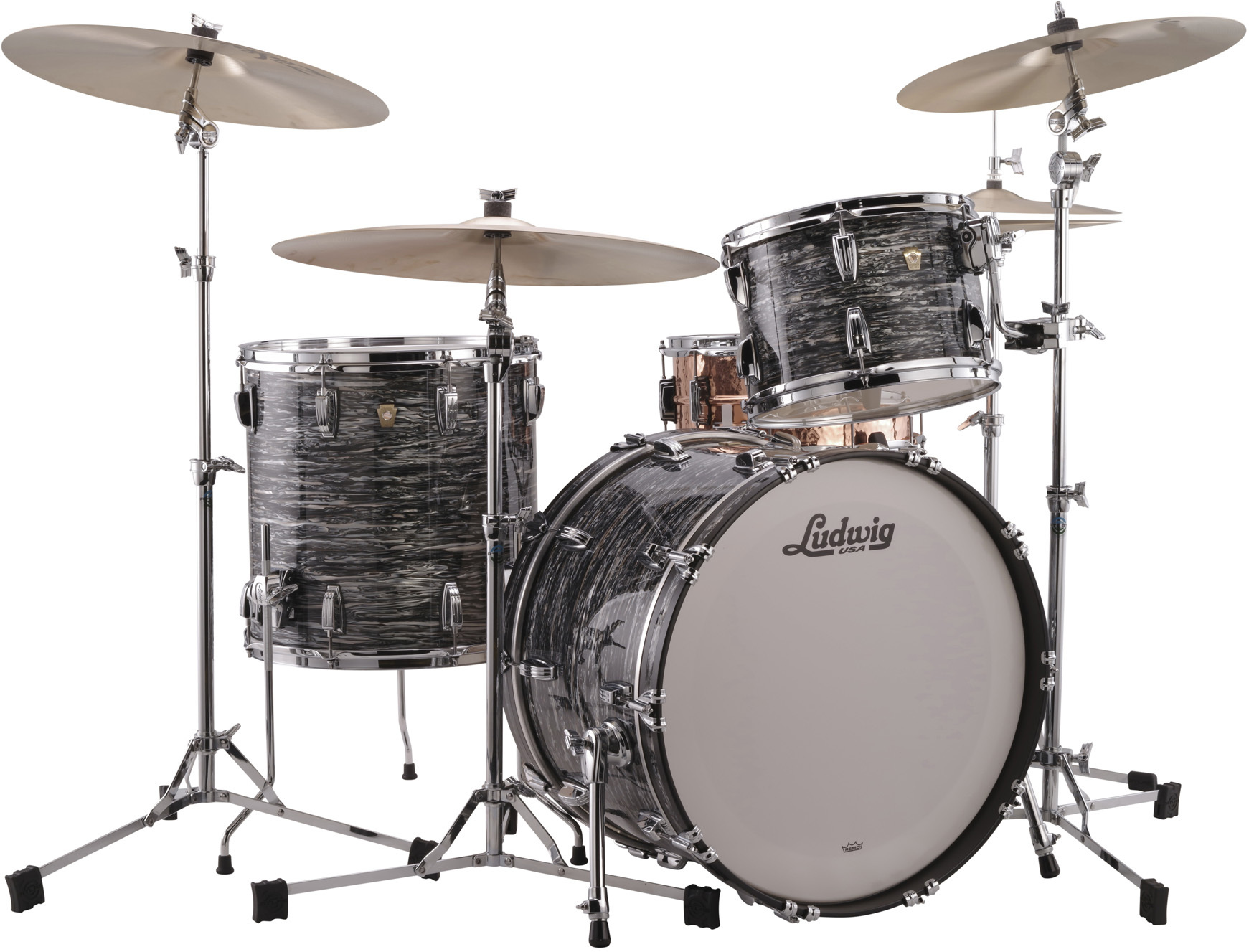 Ludwig Kit Classic Maple  Fab V 3 Futs - 3 FÛts - Vintage Black Oyster - Standard Akustik Schlagzeug - Main picture