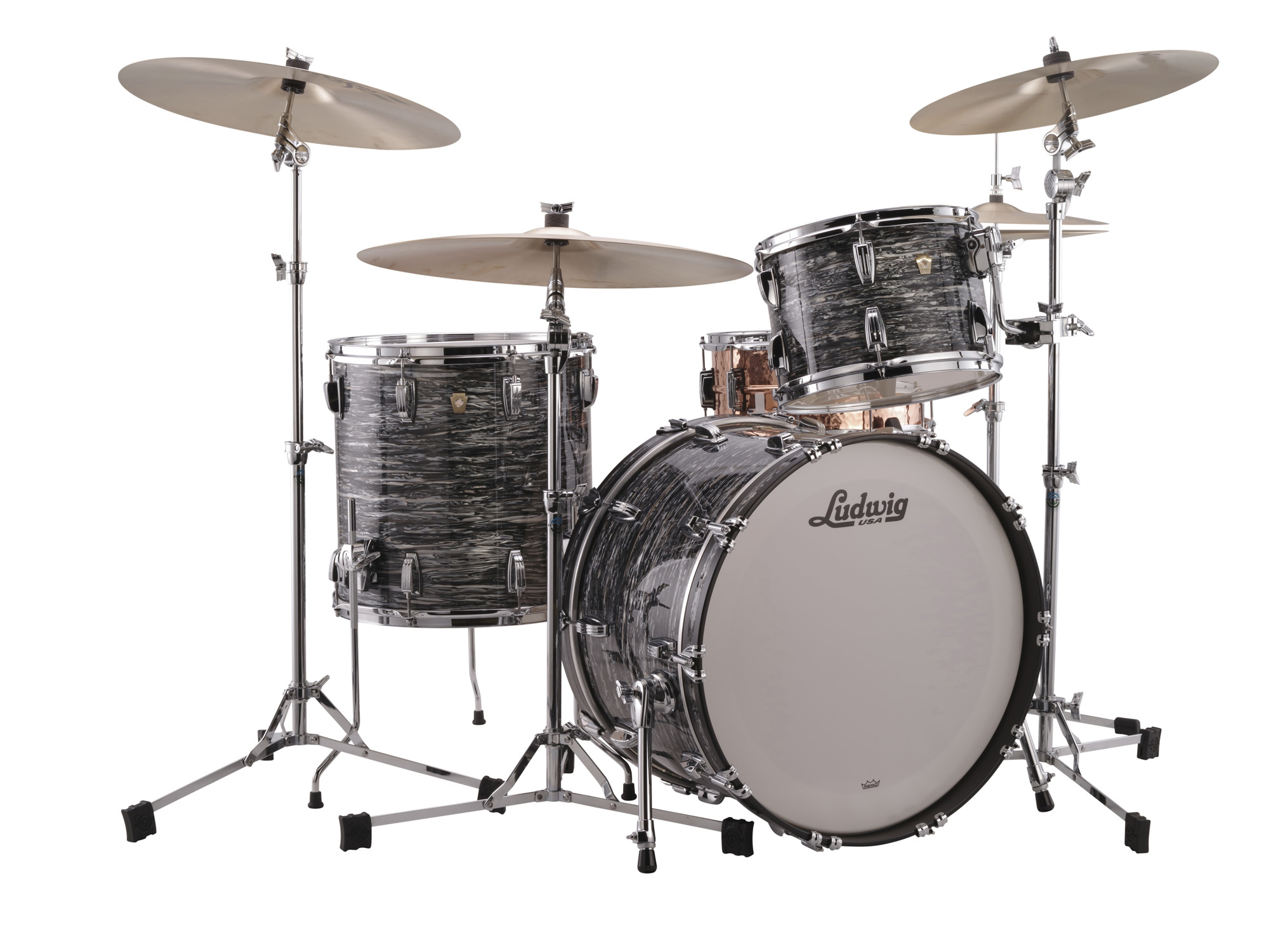 Ludwig Kit Classic Maple  Fab V 3 Futs - 3 FÛts - Vintage Black Oyster - Standard Akustik Schlagzeug - Variation 1