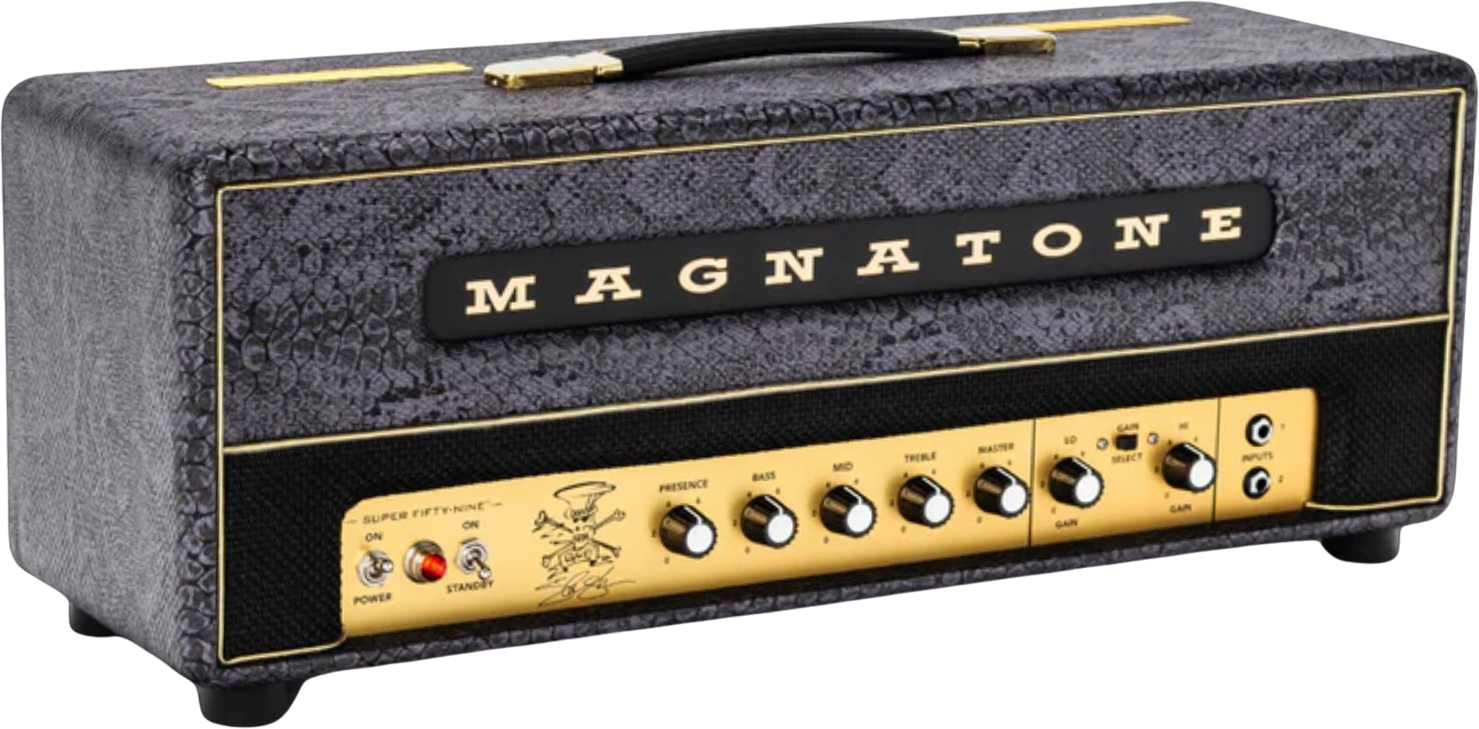 Magnatone Slash Super Fifty-nine M80 Head Signature 45w El84 Purple Python - E-Gitarre Topteil - Main picture