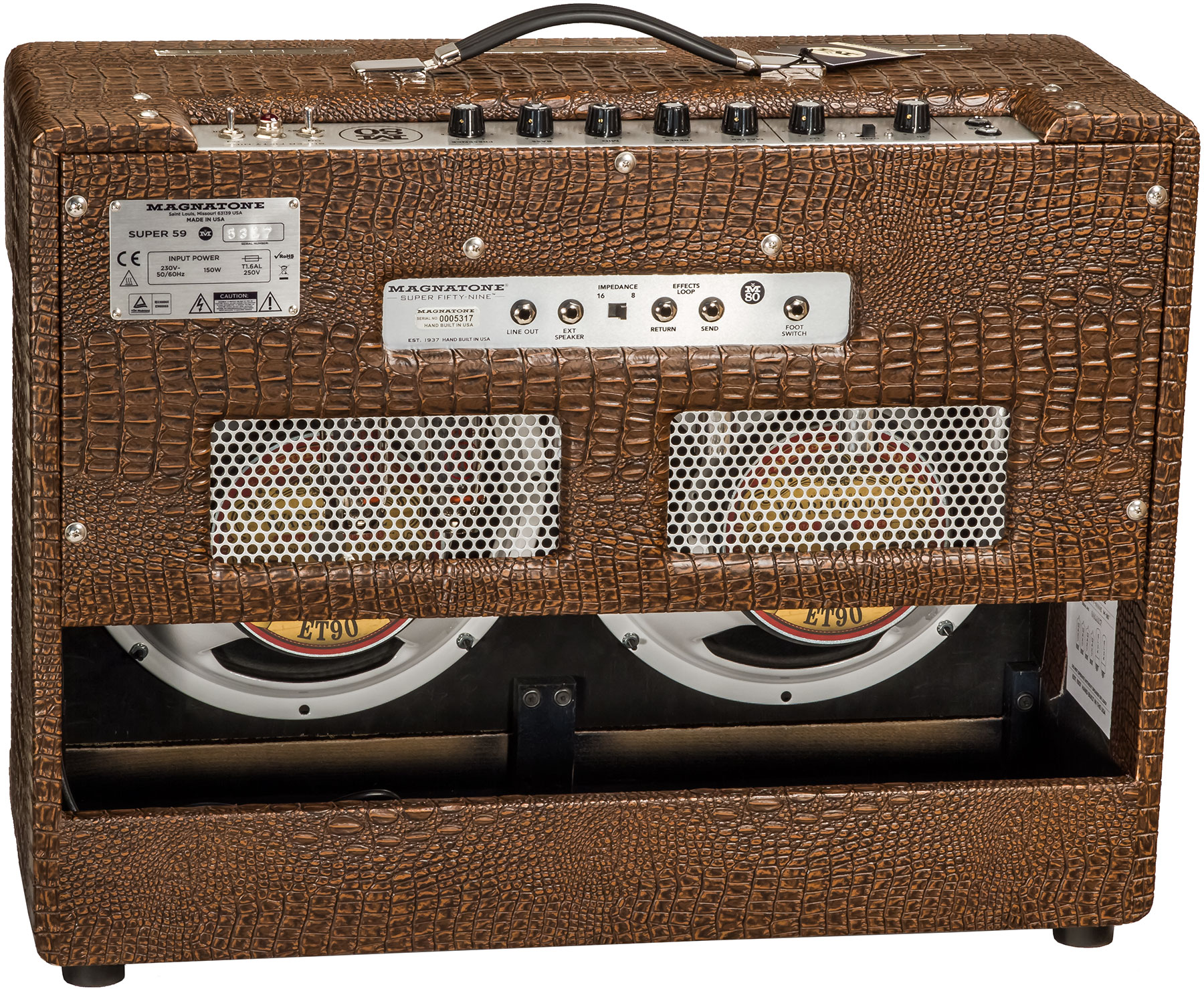 Magnatone Master Collection Super Fifty-nine M-80 Combo 45w 2x12 Croc Ostridge Brown - Combo für E-Gitarre - Variation 1