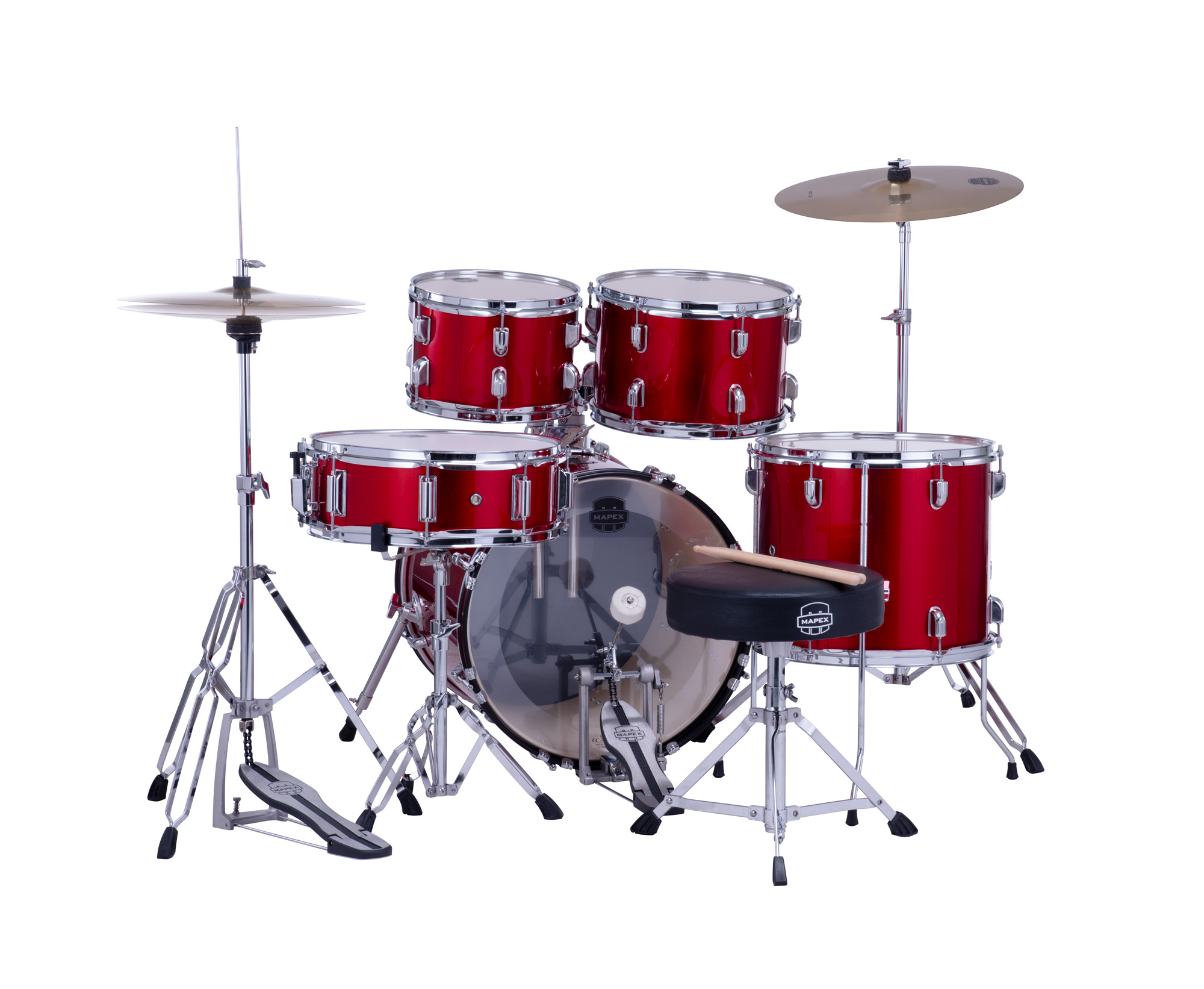 Mapex Comet 18 Jazz Junior Kit - 5 FÛts - Infra Red - Junior Akustik Schlagzeug - Variation 2