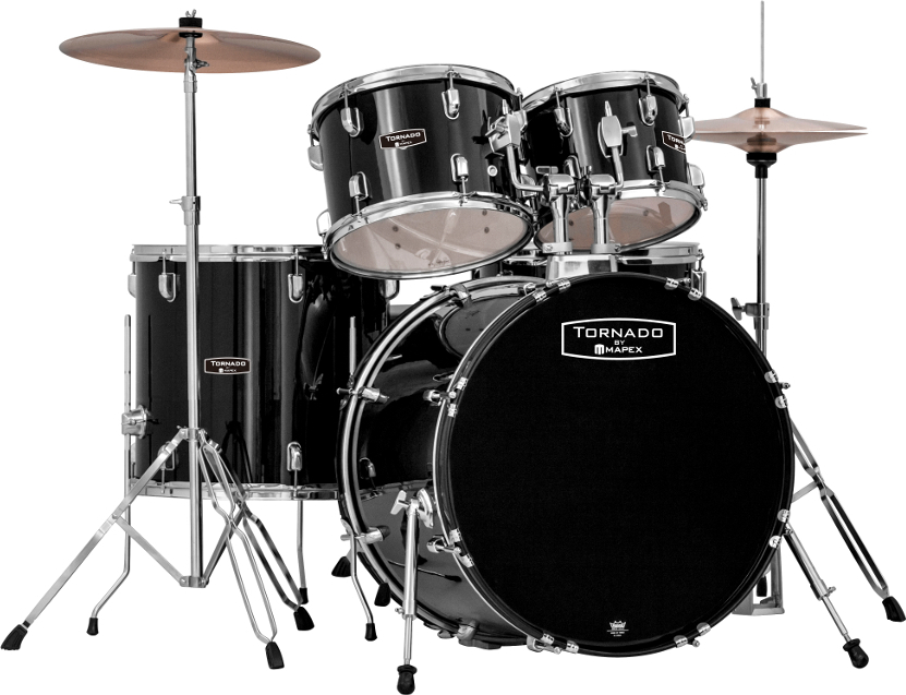 Mapex Nd5044tcdk - New Tornado V2 Fusion 20 - 5 FÛts - Black - Akustik Schlagzeug Fusion - Main picture