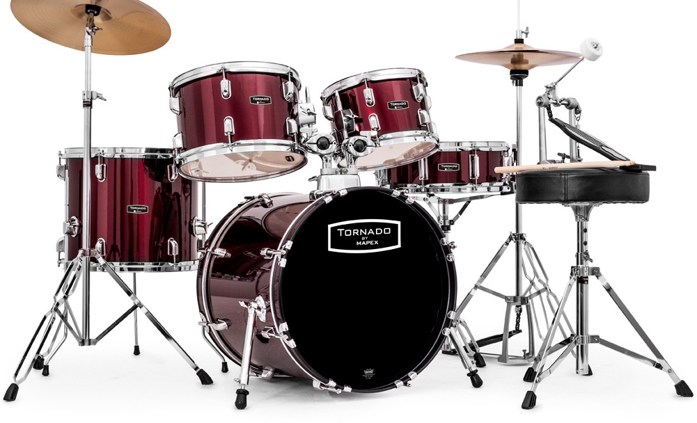 Mapex Tnd5844ft Tornado Jazz 18 - 5 FÛts - Wine Red - Jazz Akustik Schlagzeug - Main picture