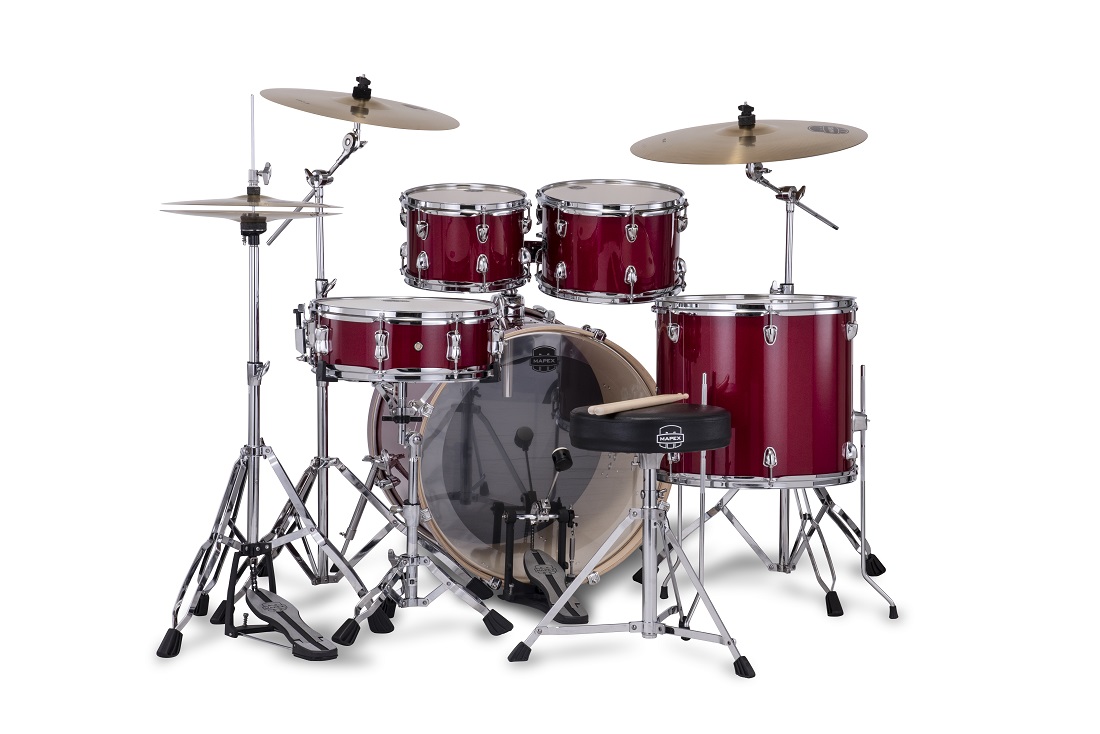 Mapex Venus Rock 22'' - 5 FÛts - Crimson Red Sparkle - Akustik Schlagzeug Rock - Variation 1