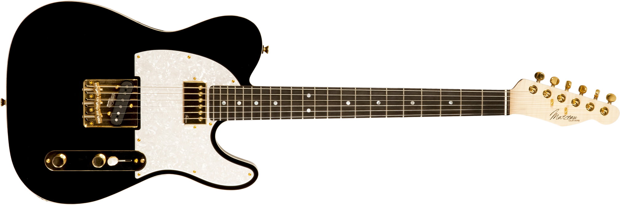 Marceau Guitars Elegante Custom Traditional Sh Ht Mn #t316024 - Black - E-Gitarre in Teleform - Main picture
