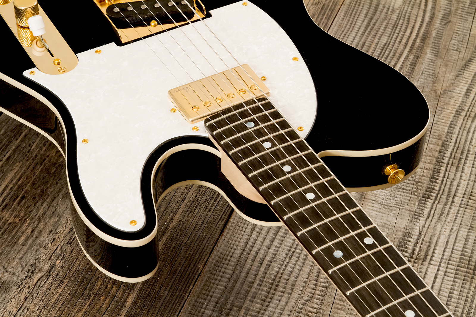 Marceau Guitars Elegante Custom Traditional Sh Ht Mn #t316024 - Black - E-Gitarre in Teleform - Variation 4