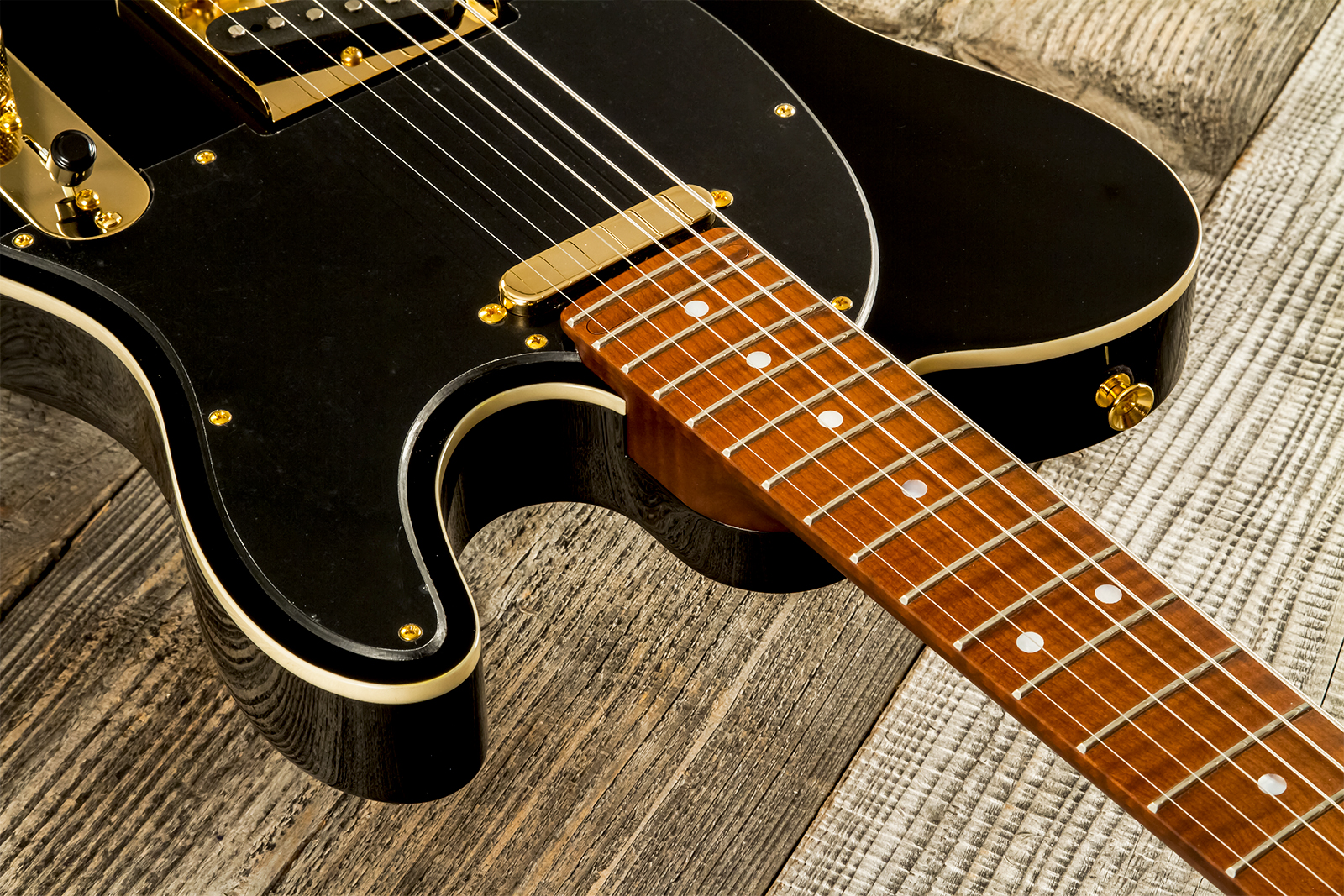 Marceau Guitars Elegante Traditional 2s Ht Mn #t315924 - Black - E-Gitarre in Teleform - Variation 4