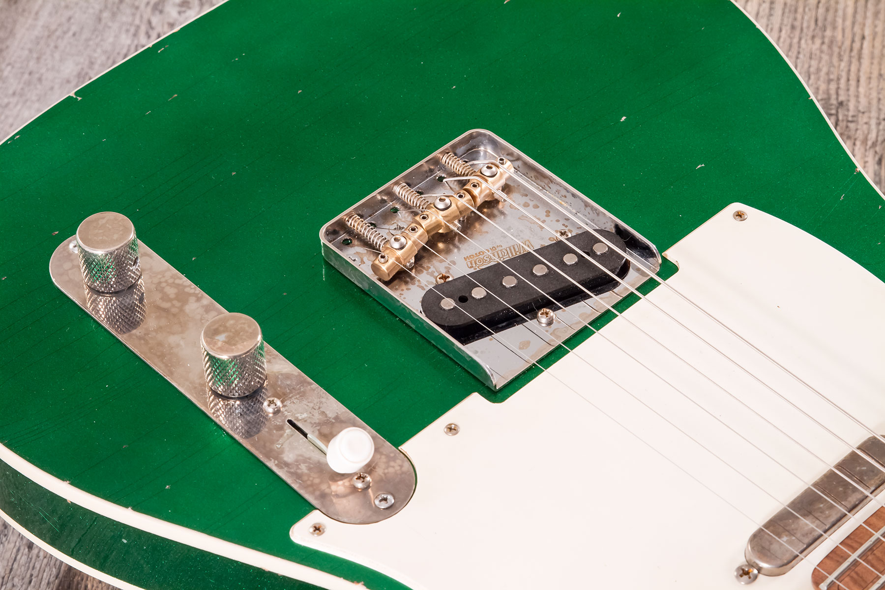 Marceau Guitars Elegante Traditional 2s Ht Pf #t316124 - Heavy Relic Candy Green - E-Gitarre in Teleform - Variation 3