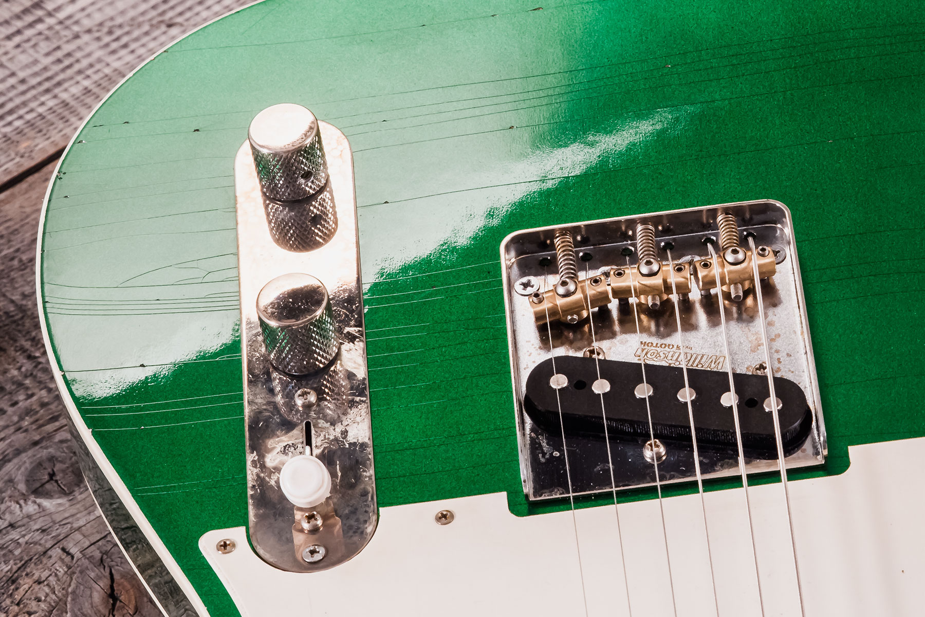 Marceau Guitars Elegante Traditional 2s Ht Pf #t316124 - Heavy Relic Candy Green - E-Gitarre in Teleform - Variation 4