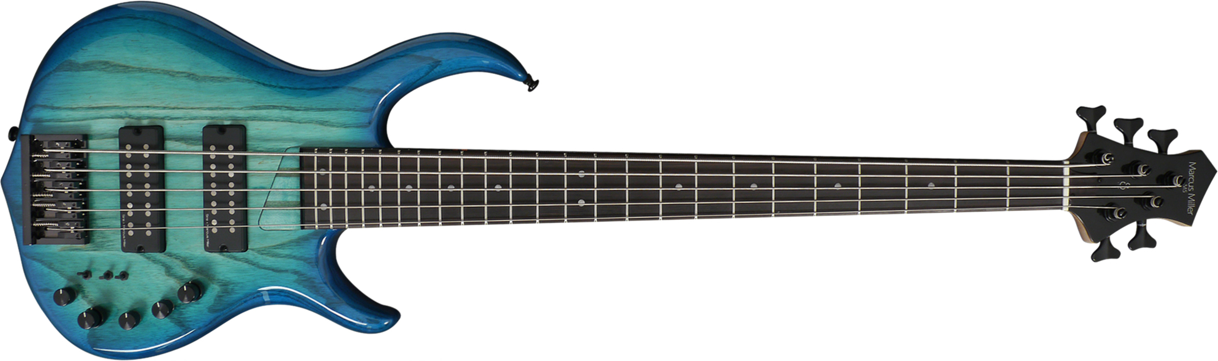 Marcus Miller M5 Swamp Ash 5st 5-cordes Active Eb - Transparent Blue - Solidbody E-bass - Main picture
