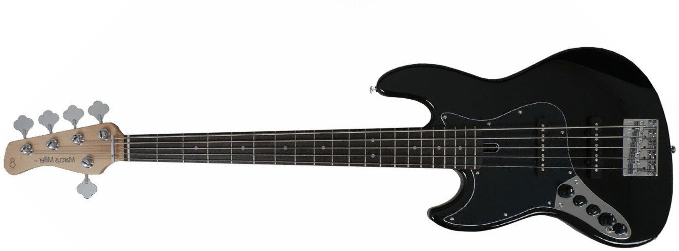 Marcus Miller V3 5st Bk Gaucher Lh Active Rw - Black - Solidbody E-bass - Main picture