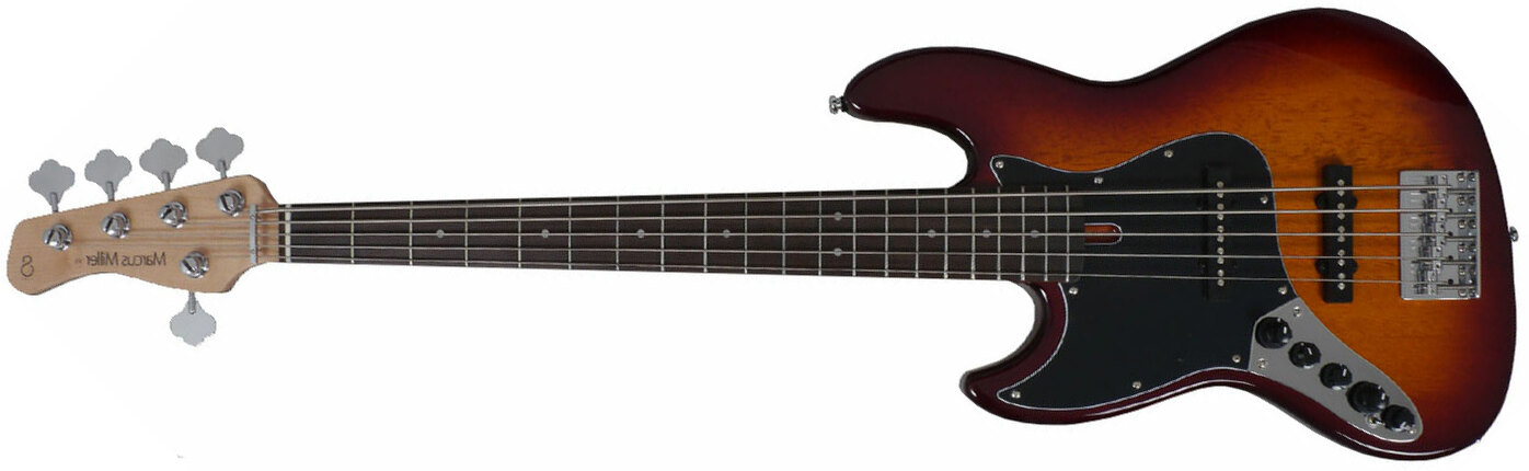 Marcus Miller V3 5st Ts Gaucher Lh Active Rw - Tobacco Sunburst - Solidbody E-bass - Main picture