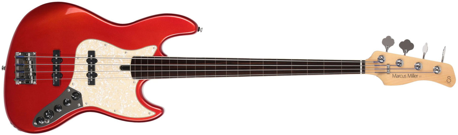 Marcus Miller V7 Alder 4st 2nd Generation Fretless  Eb Sans Housse - Bright Red Metallic - Solidbody E-bass - Main picture