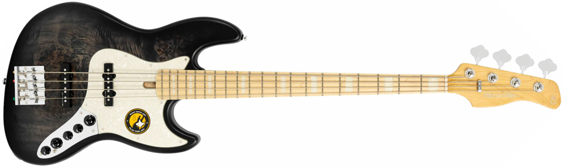 Marcus Miller V7 Ash Reissue 4st 4c Active Mn - Trans Black Satin - Solidbody E-bass - Main picture