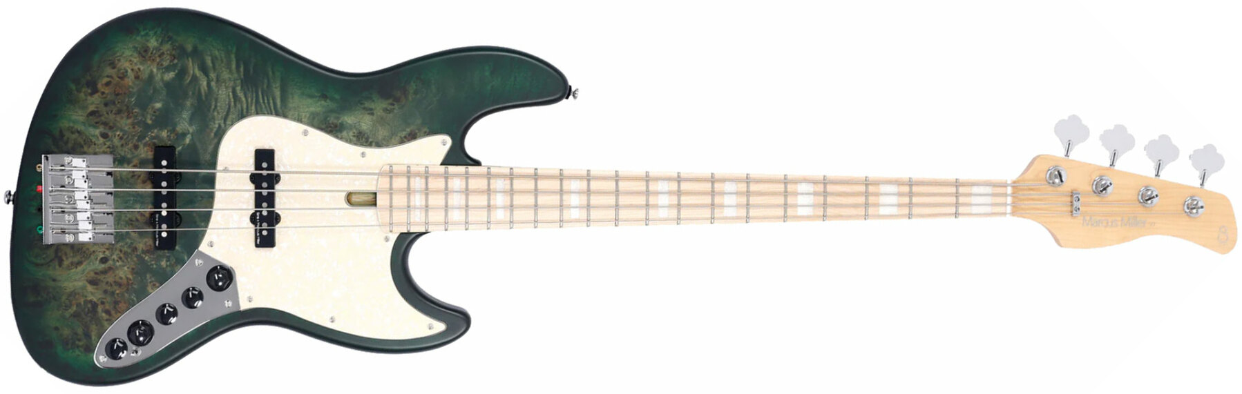 Marcus Miller V7 Ash Reissue 4st 4c Active Mn - Trans Green Satin - Solidbody E-bass - Main picture