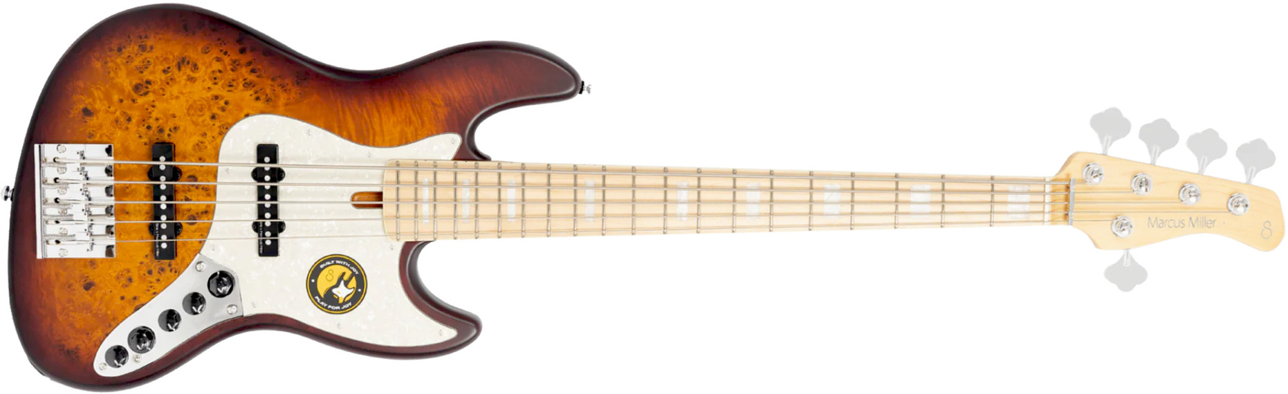 Marcus Miller V7 Ash Reissue 5st 5c Mn Sans Housse - Tobacco Sunburst Satin - Solidbody E-bass - Main picture