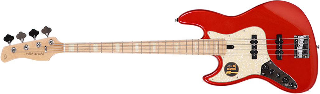 Marcus Miller V7 Swamp Ash 4st 2nd Generation 4-cordes Gaucher Mn Sans Housse - Bright Metallic Red - Solidbody E-bass - Main picture