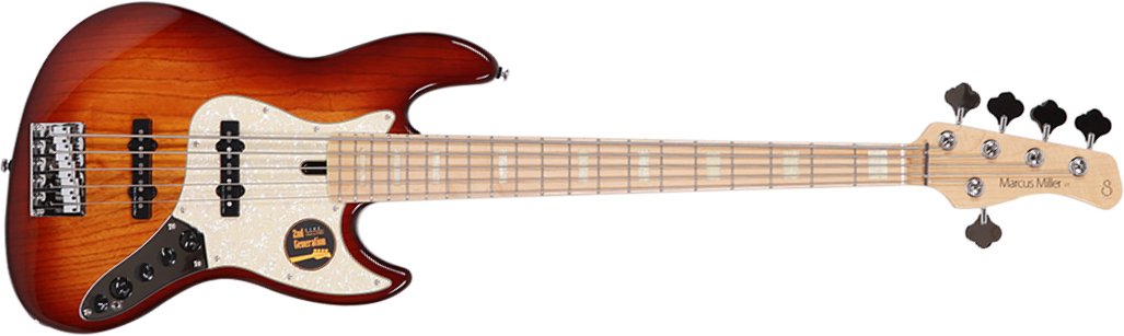 Marcus Miller V7 Swamp Ash 5st 2nd Generation 5-cordes Mn Sans Housse - Tobacco Sunburst - Solidbody E-bass - Main picture