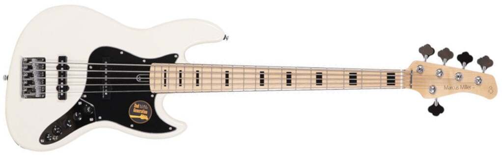 Marcus Miller V7 Vintage Alder 5st Awh Mn Active - Antique White - Solidbody E-bass - Main picture