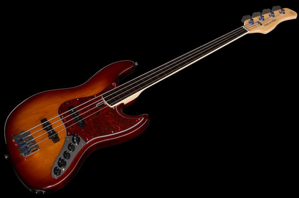 Marcus Miller V7 Alder 4st 2nd Generation Fretless Eb Sans Housse - Tobacco Sunburst - Solidbody E-bass - Variation 1