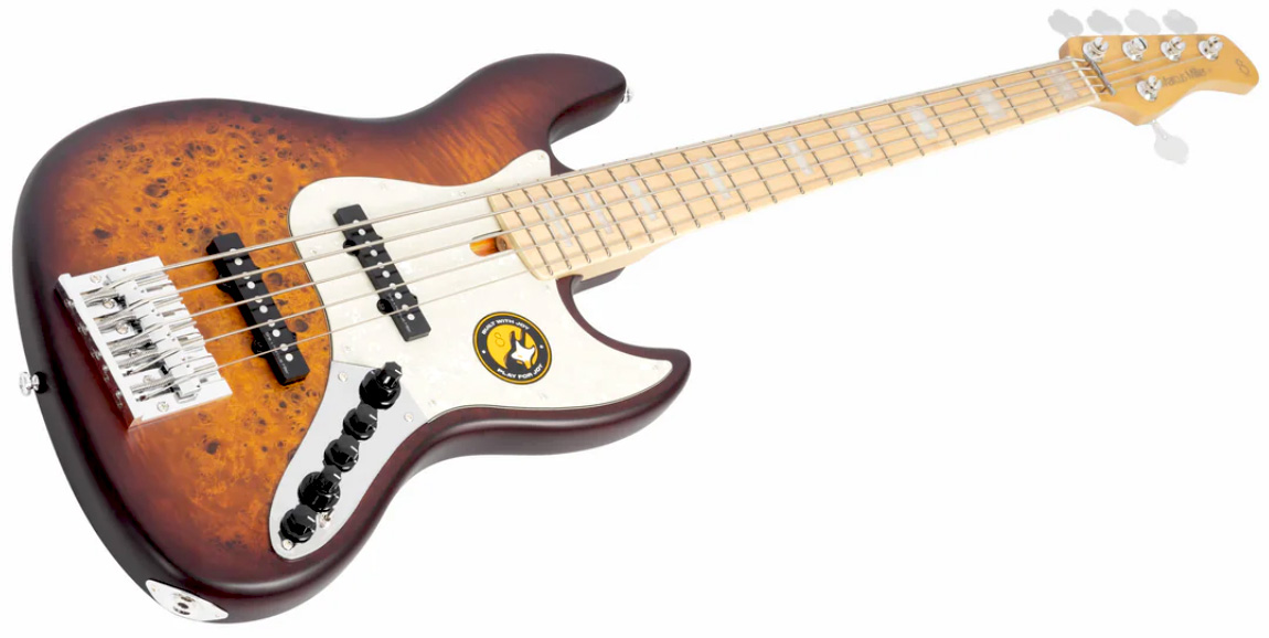 Marcus Miller V7 Ash Reissue 5st 5c Mn Sans Housse - Tobacco Sunburst Satin - Solidbody E-bass - Variation 2