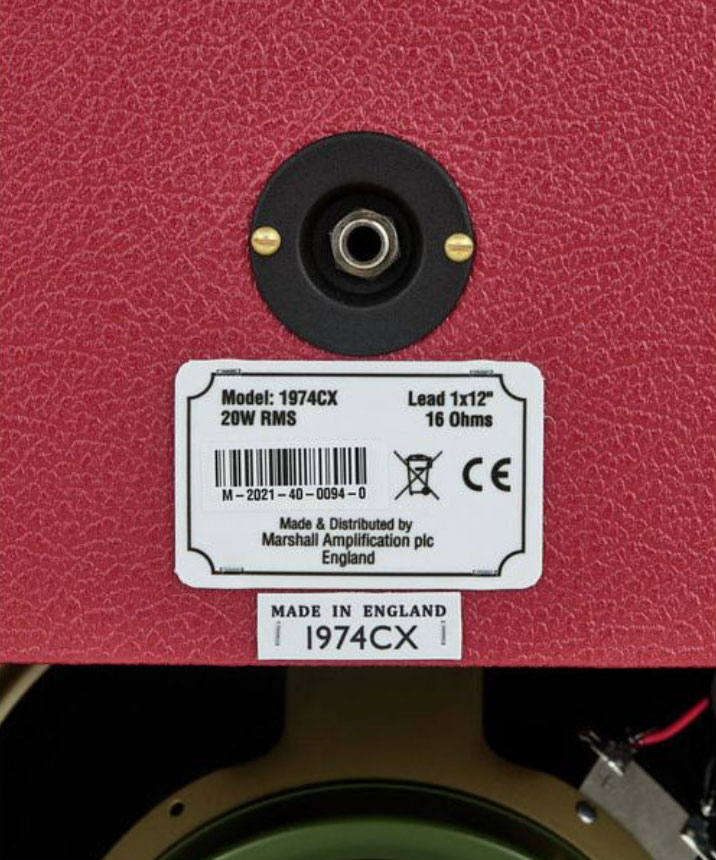 Marshall 1974cx Handwired Vintage Reissue Cab 1x12 20w 16-ohms Maroon/cream Levant - Boxen für E-Gitarre Verstärker - Variation 3