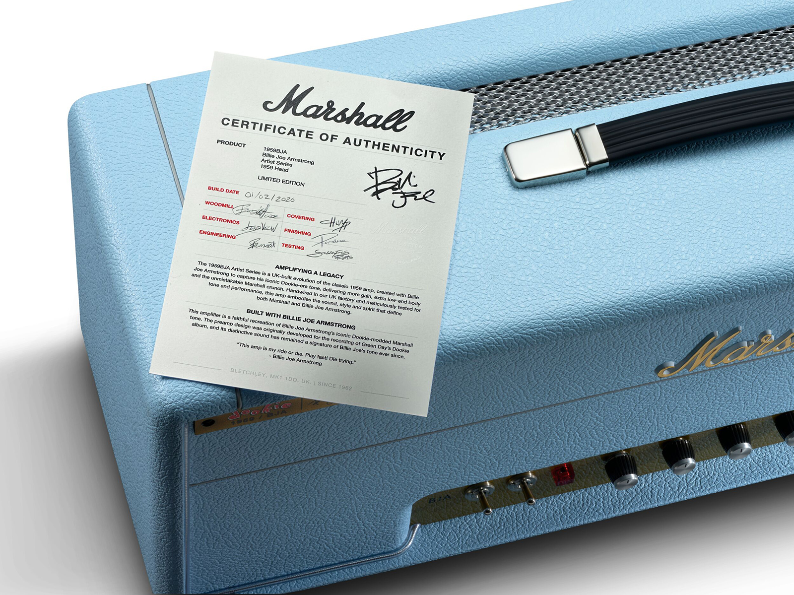 Marshall Billie Joe Armstrong 1959 Bja Handwired Head Signature 100w El34 - E-Gitarre Topteil - Variation 5