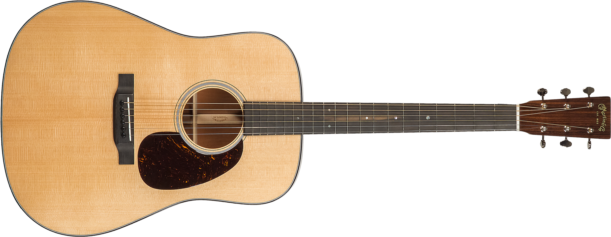 Martin Custom Shop D-18 C21-101909 Dreadnought Epicea Acajou Eb - Natural Clear - Westerngitarre & electro - Main picture