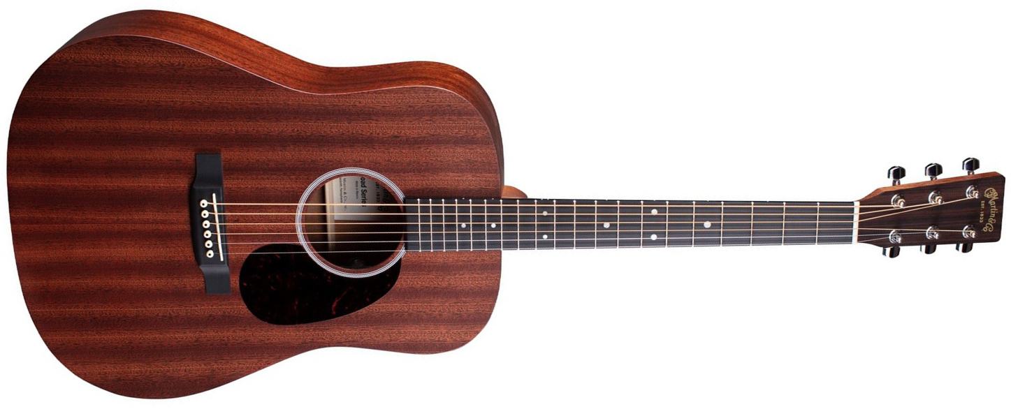 Martin D-10e Sapele Road Dreadnought Tout Sapele Ric +housse - Natural Satin - Western-Reisegitarre - Main picture