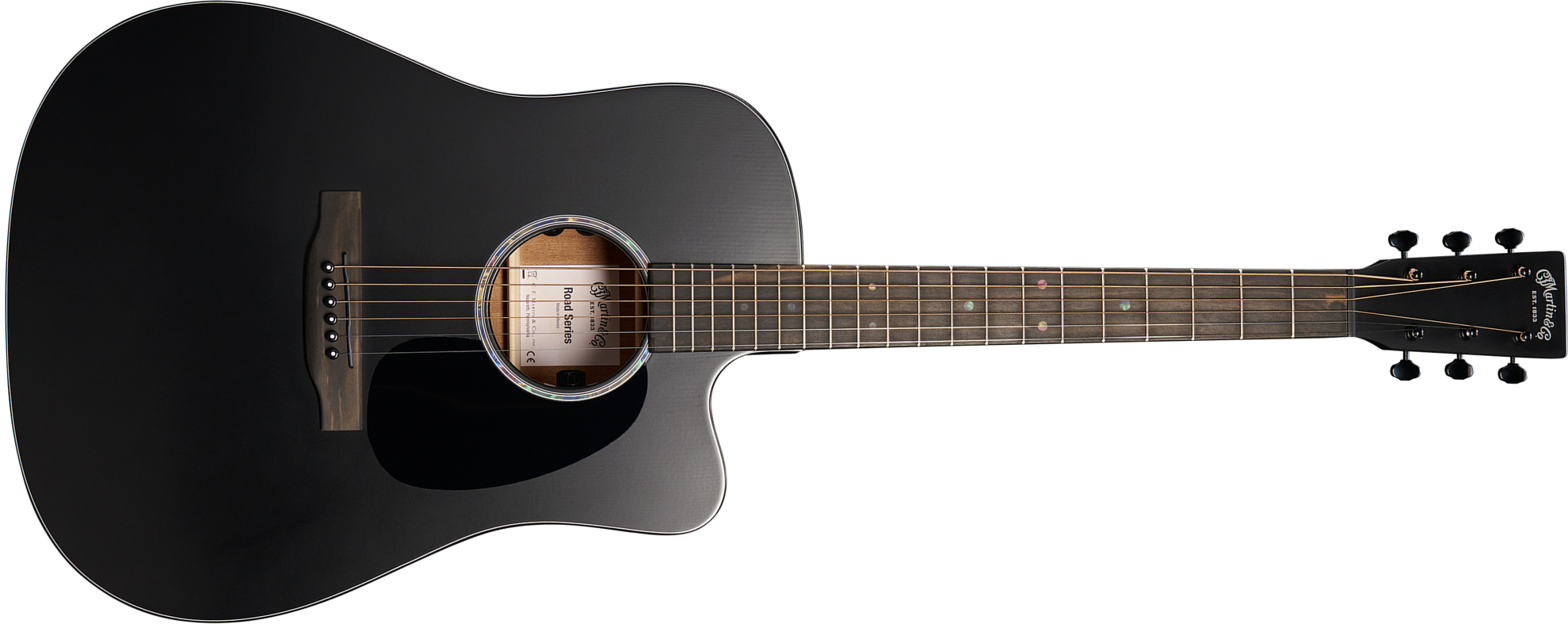 Martin Dc10e Modern Road Dreadnought Epicea Sapele Eb - Black - Folk-Gitarre - Main picture