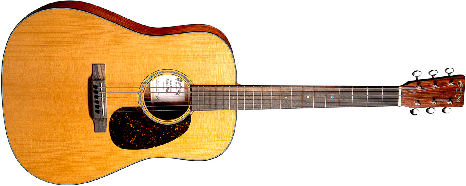 Martin De Retro Plus Dreadnought Epicea Acajou Eb - Natural Aging Toner - Folk-Gitarre - Main picture